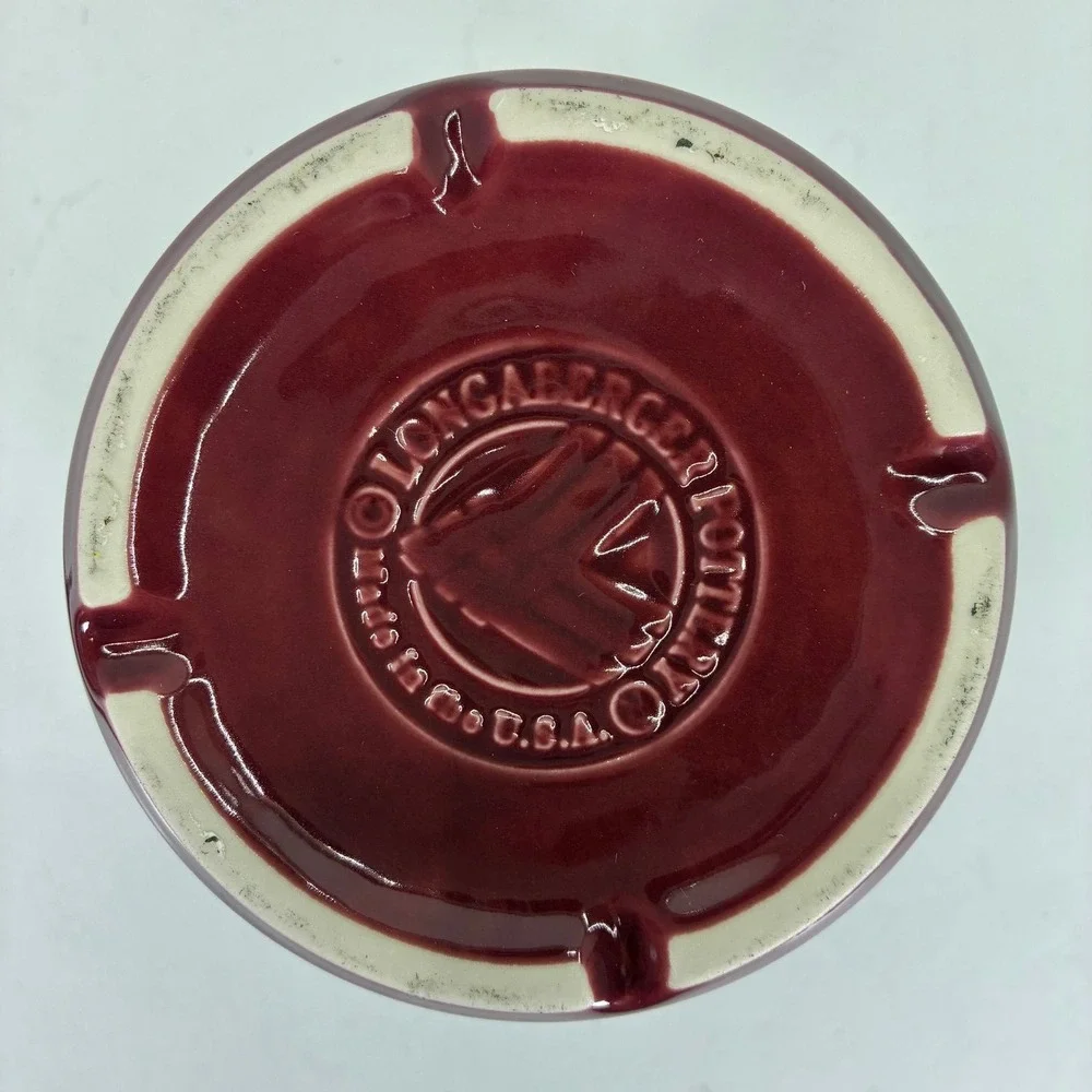 Longaberger Pottery Woven Traditions Heritage Red Burgundy Small Crock USA Made